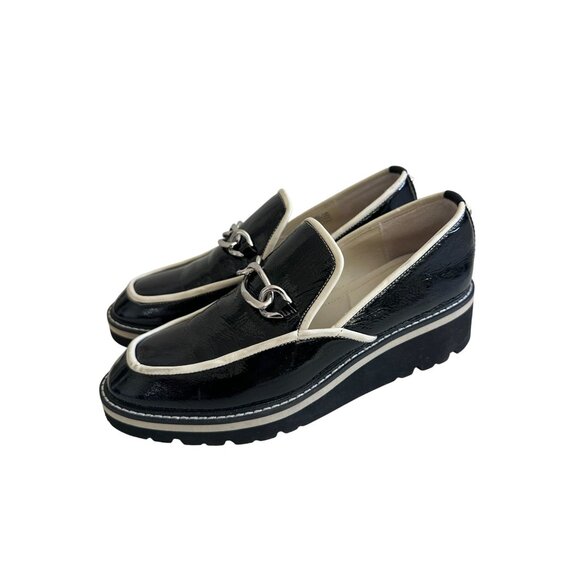 DONALD J PLINER Tabitha Black White Patent Leather Loafers Size 7.5 - Picture 6 of 11